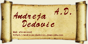 Andreja Dedović vizit kartica